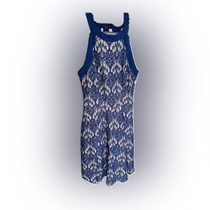 Blue Crochet Dress w Pockets